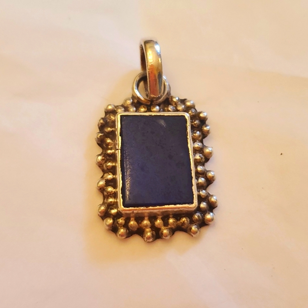 Lapis and Silver Pendant or Charm